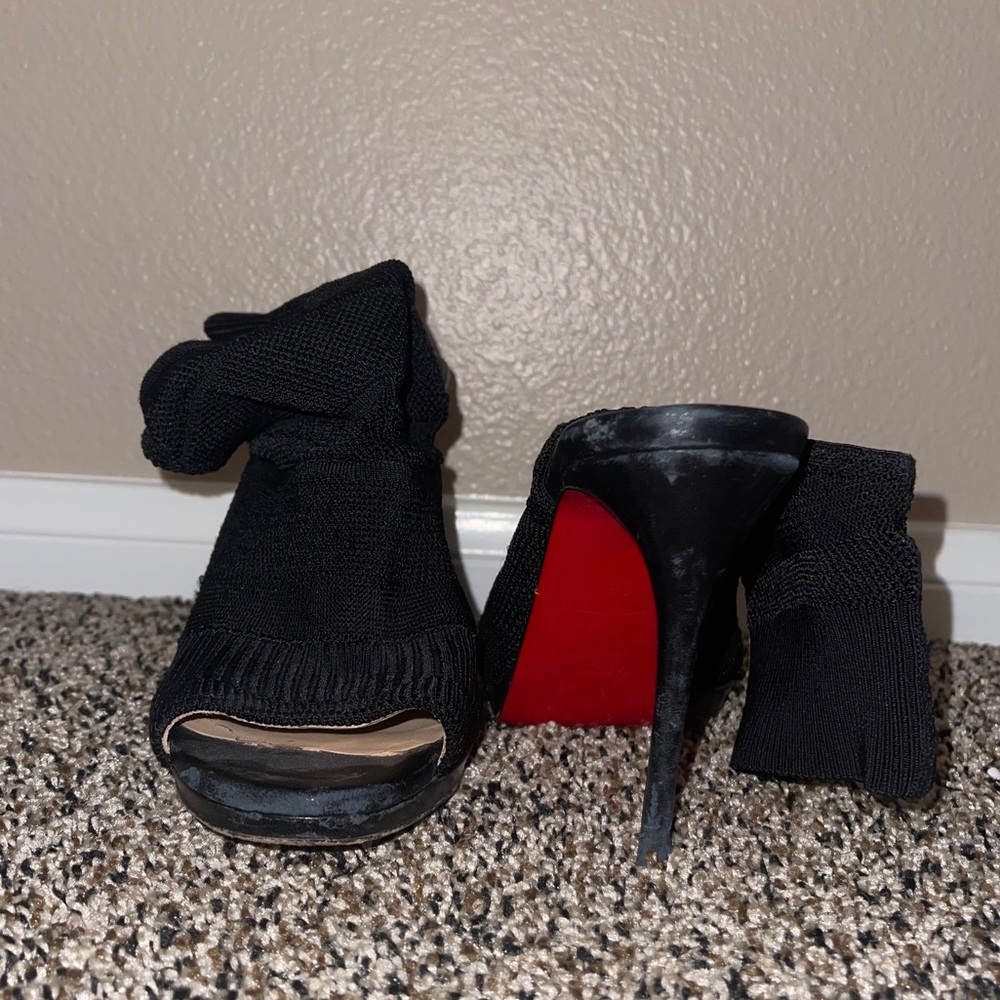 Cheminene Stretch-Knit Open-Toe Sock Sandals by Christian Louboutin